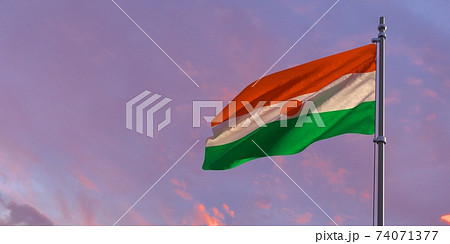 3d rendering of the national flag of the Niger 3d rendering of the national flag of the Niger 74071377