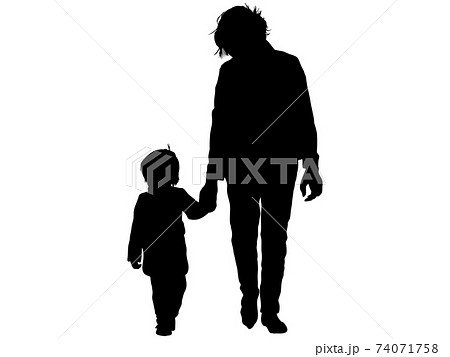 child walking silhouette