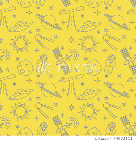 Cartoon space seamless pattern. Astronomy. Science 74072111