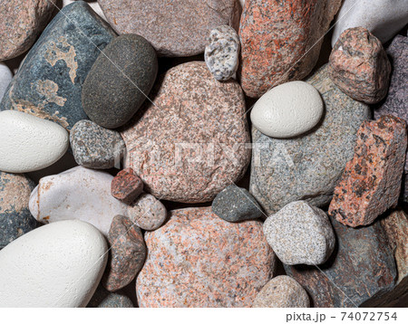 Various Stones for background. Nature template backdrop. 74072754
