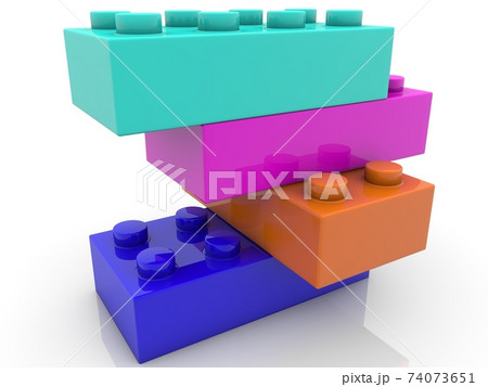 Toy bricks stacked on top of each other 74073651