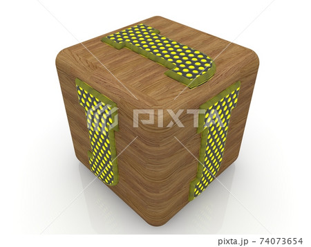 Toy wood cube with J letters on white background 74073654