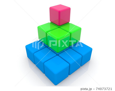 Tricolor Cubic Pyramid Tricolor Cubic Pyramid 74073721