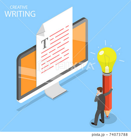 Creative writing flat isometric vector concept. 74073788