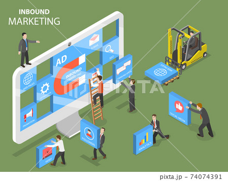 Inbound marketing flat isometric vector concept. 74074391