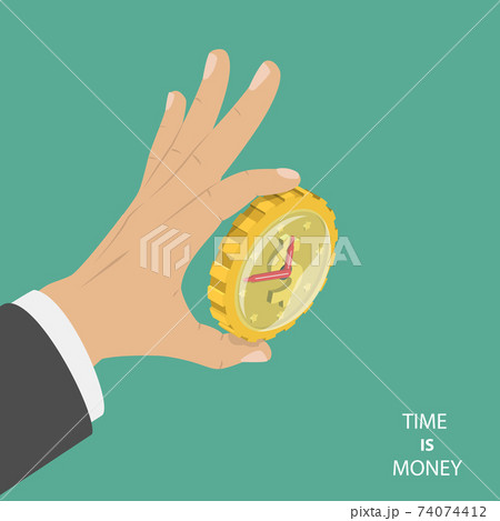 Time is money flat isometric vector concept 74074412