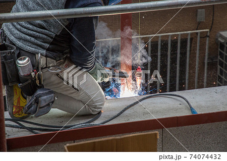 鉄骨建造物の現場 74074432