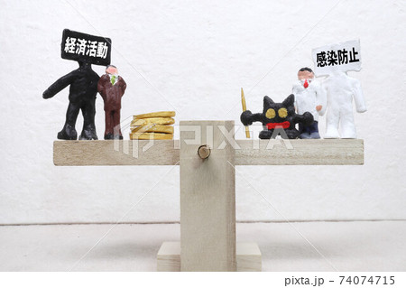 経済活動と感染防止 74074715