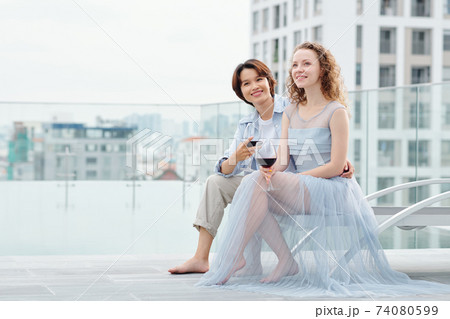 Dreamy lesbian couple Dreamy lesbian couple 74080599