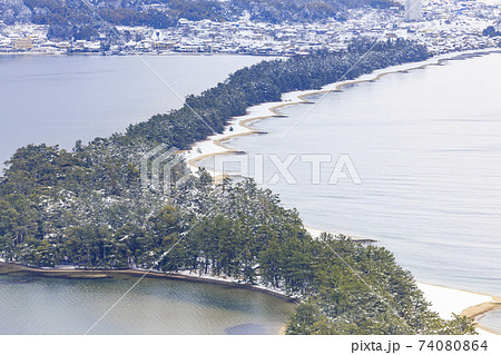 日本三景 天橋立 雪景色 日本三景 天橋立 雪景色 74080864