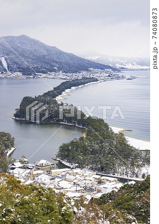 日本三景　天橋立　雪景色 74080873