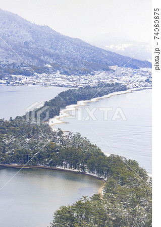 日本三景 天橋立 雪景色 日本三景 天橋立 雪景色 74080875