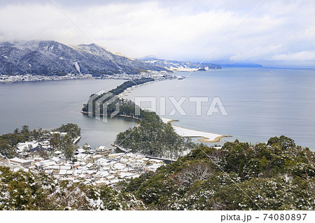 日本三景 天橋立 雪景色 日本三景 天橋立 雪景色 74080897
