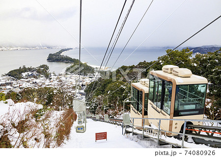 日本三景　天橋立　雪景色 74080926