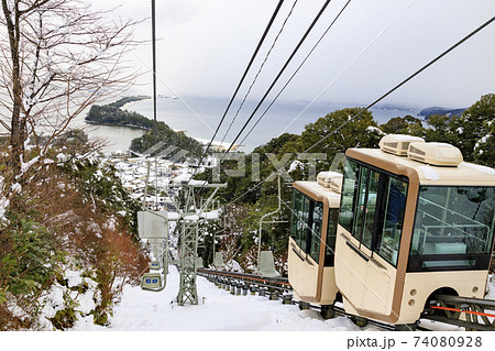 日本三景　天橋立　雪景色 74080928