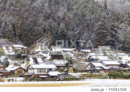 美山かやぶきの里 雪景色 美山かやぶきの里 雪景色 74081500