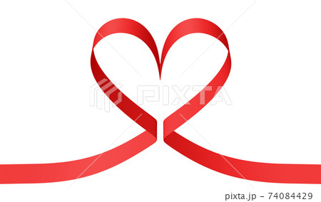Red ribbon in heart shape decorative element Red ribbon in heart shape decorative element 74084429