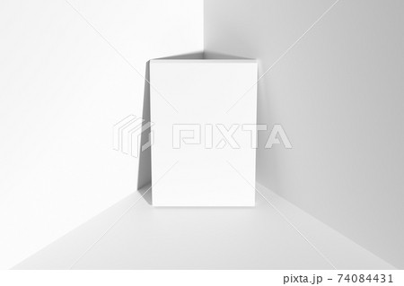 Rectangular poster on floor in corner top view Rectangular poster on floor in corner top view 74084431