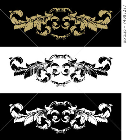 Decorative frame with vintage pattern. Three...のイラスト素材 [74085237] - PIXTA