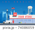A street in the Los Angeles neighborhood 74086059