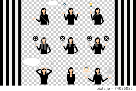 Pose set for young women in mourning, 9 poses 74086085