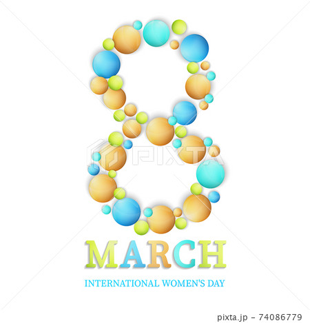 International Women's Day, greeting card. 8 March. Happy Mother's Day. Trendy template design. Vector illustration EPS10. Holiday concept for card, poster, banner. 74086779