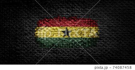National flag of the Ghana on dark fabric National flag of the Ghana on dark fabric 74087458