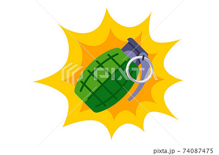 explosion of a green combat grenade. explosion of a green combat grenade. 74087475