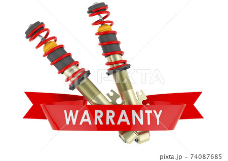 Shock absorber warranty concept. 3D rendering Shock absorber warranty concept. 3D rendering 74087685