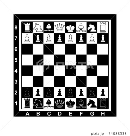 Chess on board. Vector illustration, flat design. Chess on board. Vector illustration, flat design. 74088533