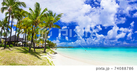 Dream holidays in tropical paradise. beautiful tuquoise beaches of Mauritius Dream holidays in tropical paradise. beautiful tuquoise beaches of Mauritius 74088786