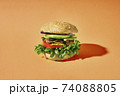 vegan burger with mushtooms 74088805