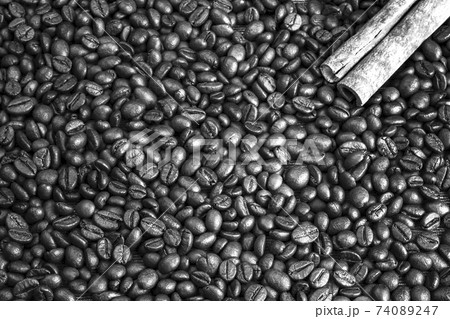 Coffee love background. Black and white 74089247