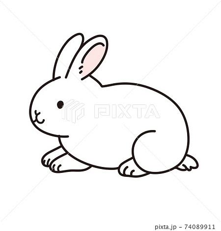 Illustration Of A White Rabbit Sideways Stock Illustration