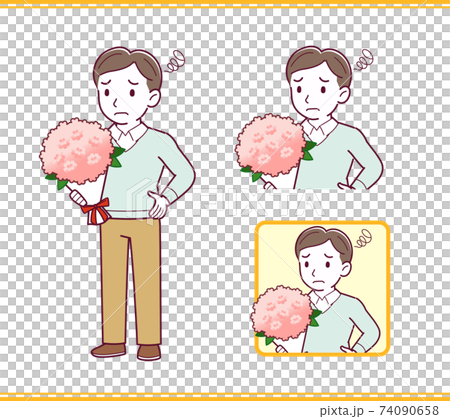 爸爸穿著藍色的衣服 74090658