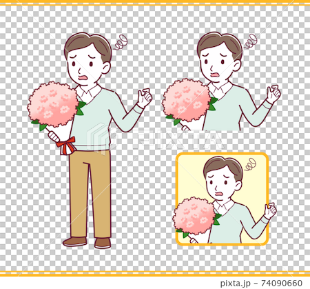 爸爸穿著藍色的衣服 74090660