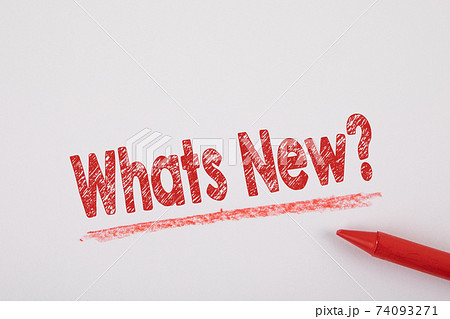 Whats New. Information, news and training concept. Written text on a white page Whats New. Information, news and training concept. Written text on a white page 74093271