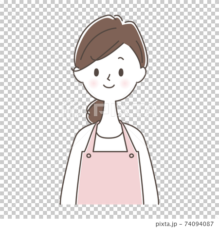 A woman in an apron smiles 74094087