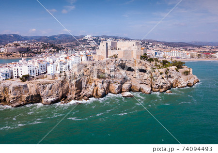 Aerial view of Peniscola Castle Aerial view of Peniscola Castle 74094493