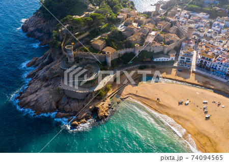 Top view of city of Tossa de Mar. Province of Girona. Spain 74094565
