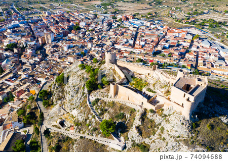 Aerial panoramic view of Ares de Maestrat in province of Castellon Aerial panoramic view of Ares de Maestrat in province of Castellon 74094688