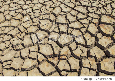 The drought land texture in Thailand. The global shortage of water on the planet. Global warming and greenhouse effect concept. The drought land texture in Thailand. The global shortage of water on the planet. Global warming and greenhouse effect concept. 74094776