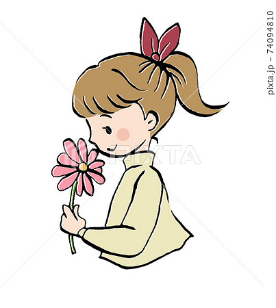 Illustration Of A Girl With Flowers Stock Illustration
