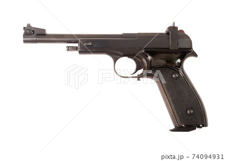 Soviet self-loading small-bore pistol for sports shooting closeup 74094931