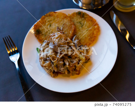 Belarusian zharenka with draniki Belarusian zharenka with draniki 74095275