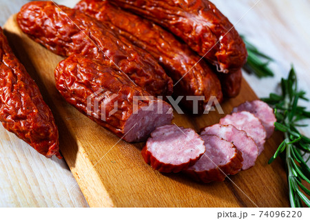 Smoked sausages with herbs 74096220