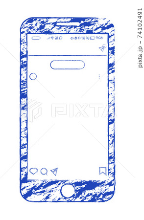 layout of the smartphone is carelessly drawn in ink. Post interface mobile application social network. Isolated vector on white background layout of the smartphone is carelessly drawn in ink. Post interface mobile application social network. Isolated vector on white background 74102491