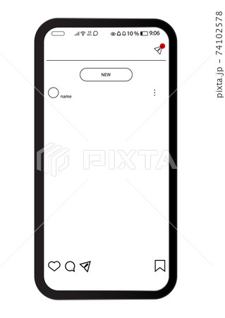 mockup of the mobile application on the screen of smartphone with carousel interface post on social network 74102578