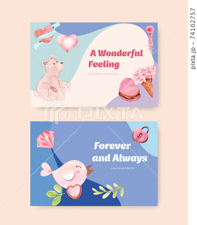 Facebook template with loving you concept for social media and community watercolor vector illustration Facebook template with loving you concept for social media and community watercolor vector illustration 74102757