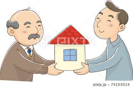 不動産 家を売る 家を借りるのイラスト素材